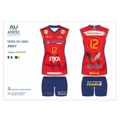 2019 Assitec Volleyball Away: abbigliamento realizzato da Risoluzioni Grafiche