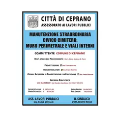 Cimitero Comunale Ceprano: cartelli realizzato da Risoluzioni Grafiche