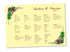 Tableau Ristorante: feste e cerimonie realizzato da Risoluzioni Grafiche